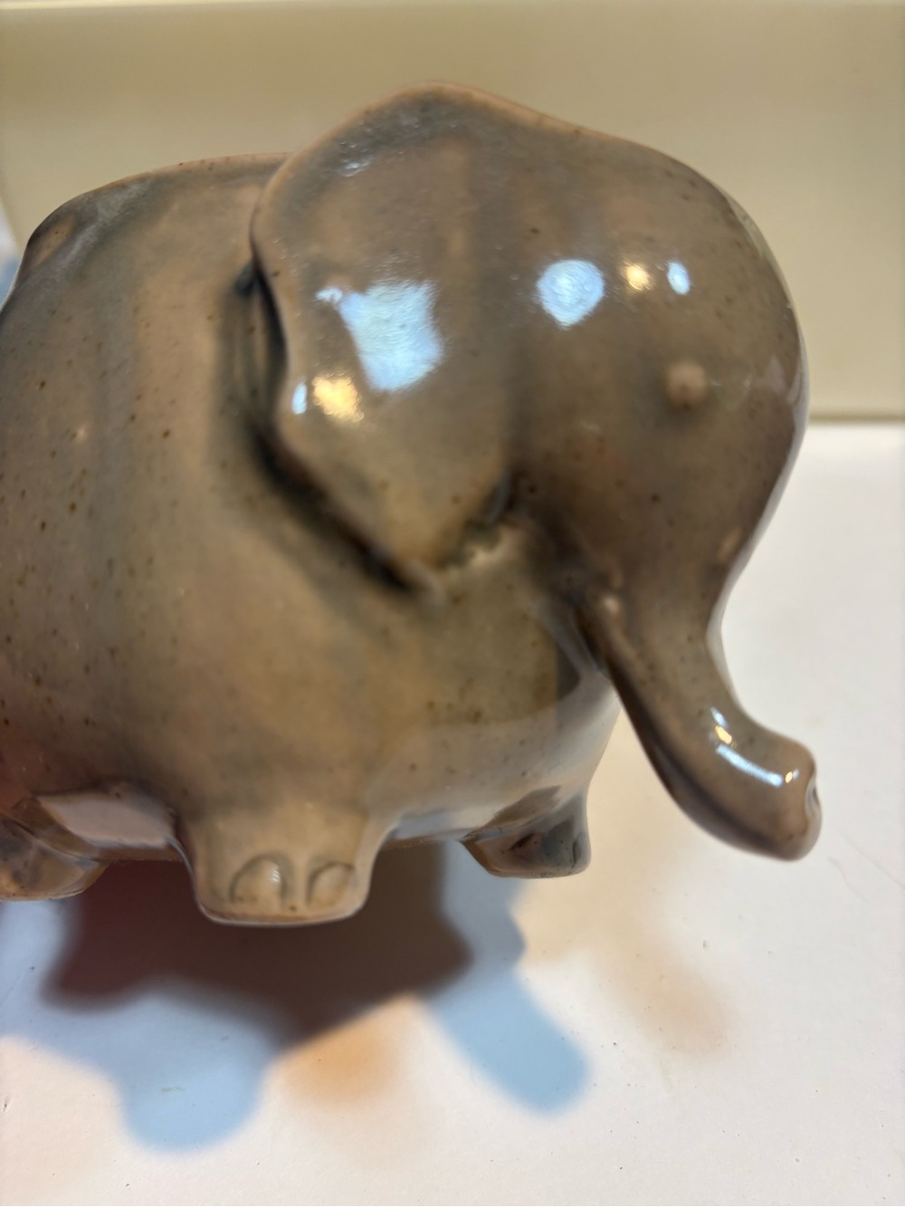 retired Urban Outfitters ceramic elephant mug speckled brown glaze trunk handle - Picture 8 of 11